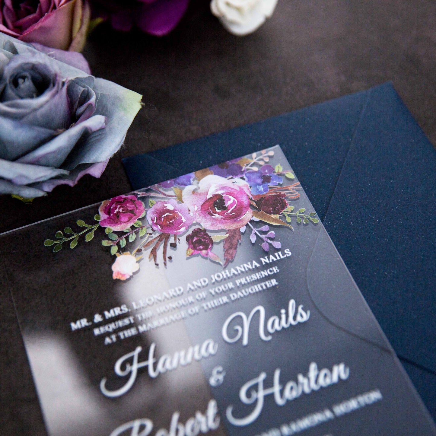 Peony Marie Acrylic Invitation Suite