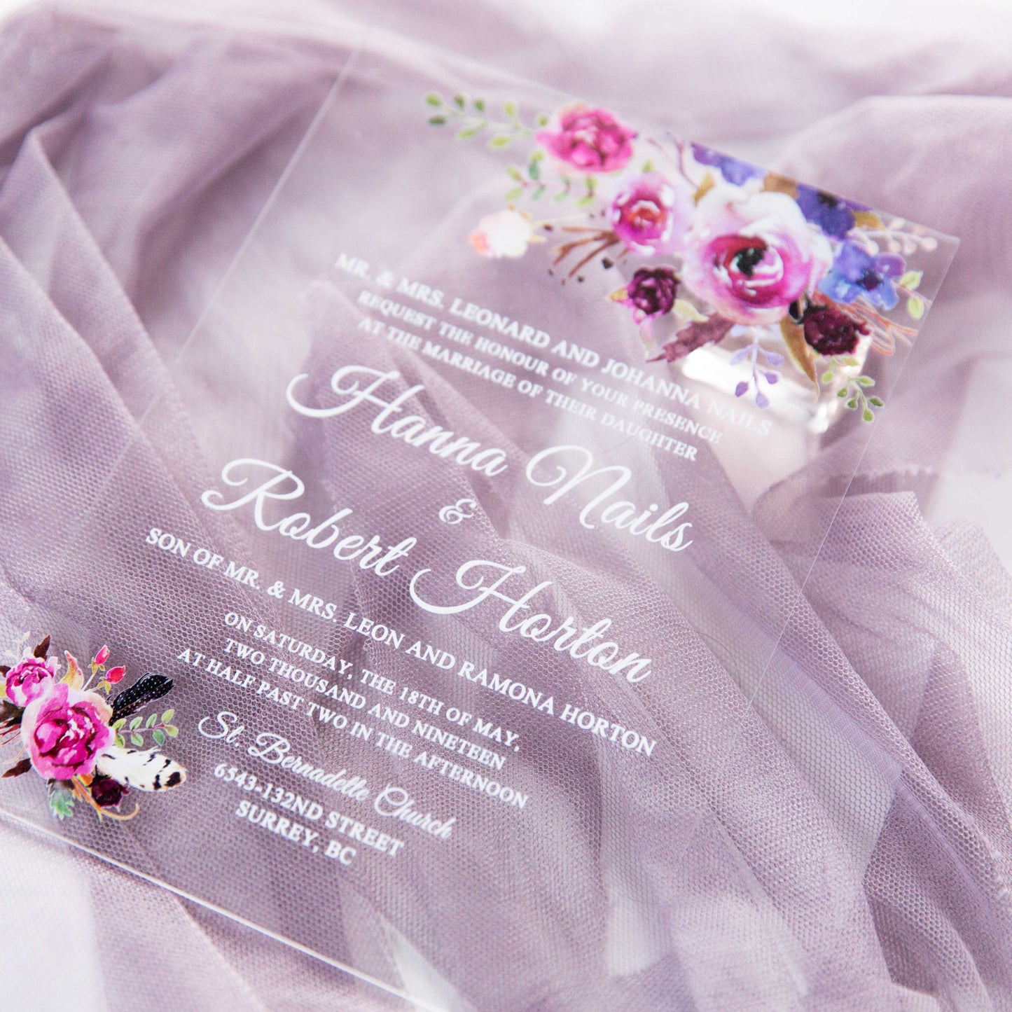 Peony Marie Acrylic Invitation Suite