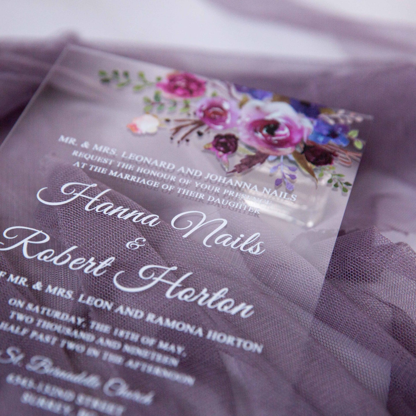 Peony Marie Acrylic Invitation Suite