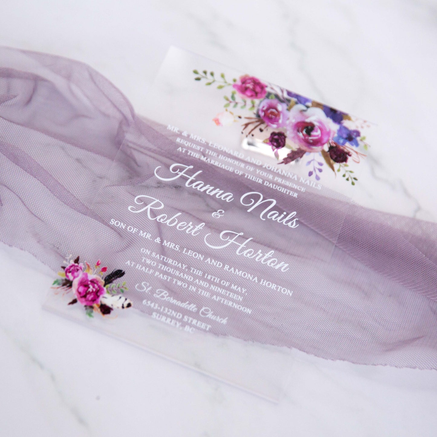 Peony Marie Acrylic Invitation Suite