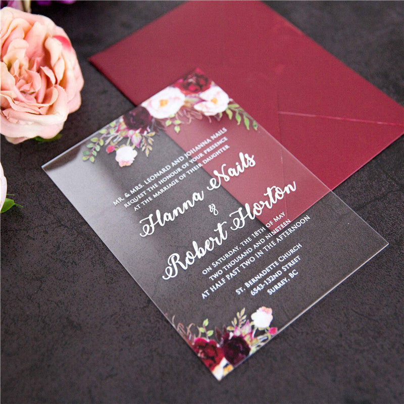 Natalie Foral Acrylic Invitation Suite