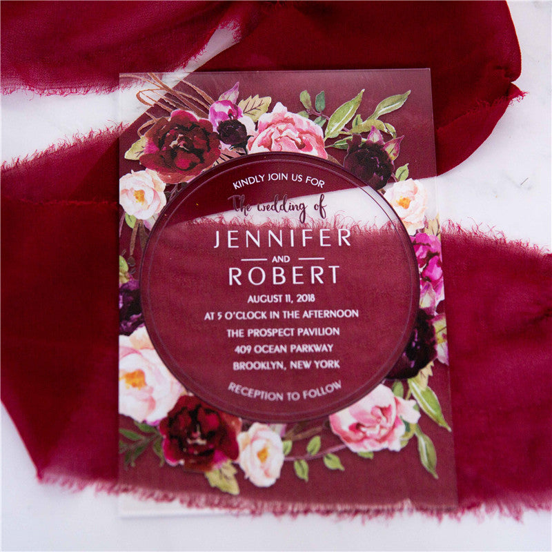Chole Floral Acrylic Invitation Suite