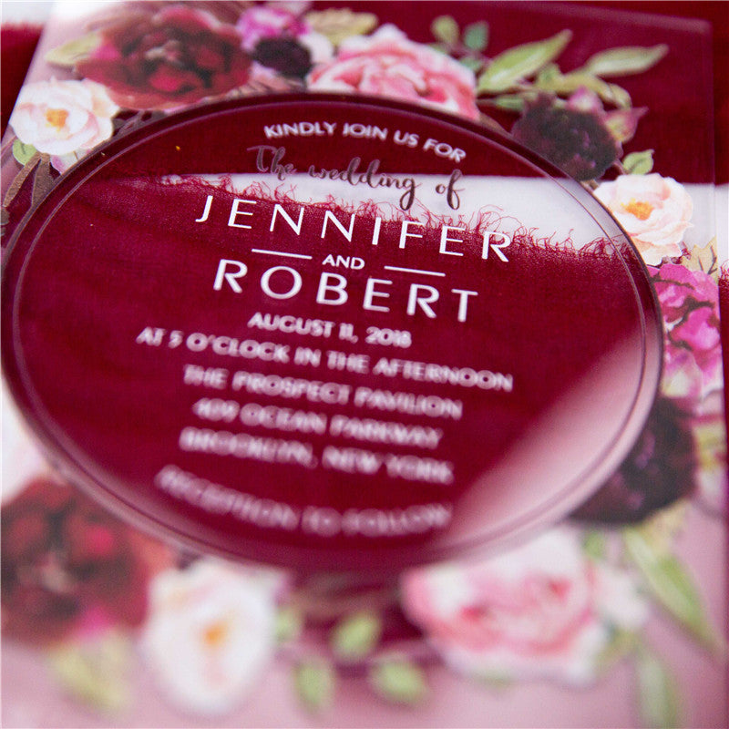 Chole Floral Acrylic Invitation Suite