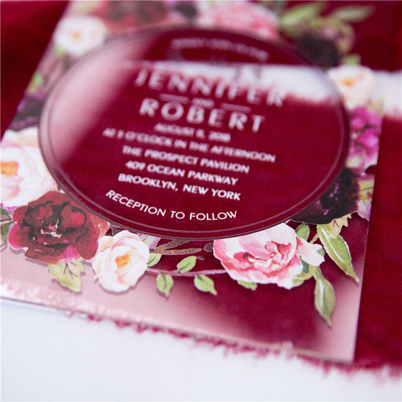 Chole Floral Acrylic Invitation Suite