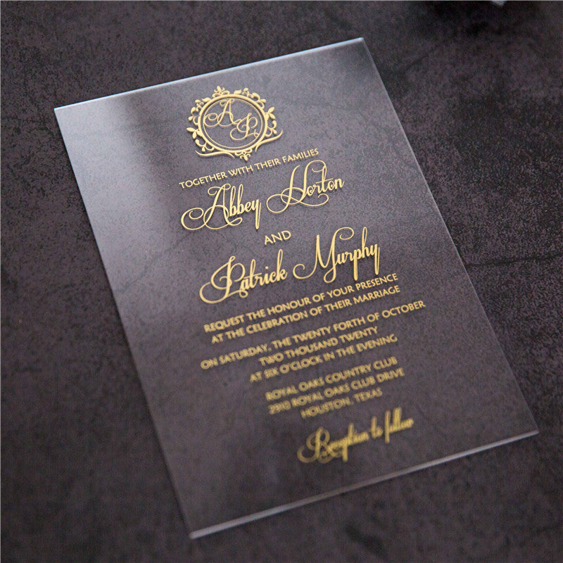 Vine Monogram Acrylic Invitation Suite