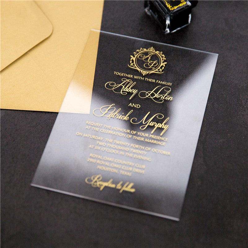 Vine Monogram Acrylic Invitation Suite
