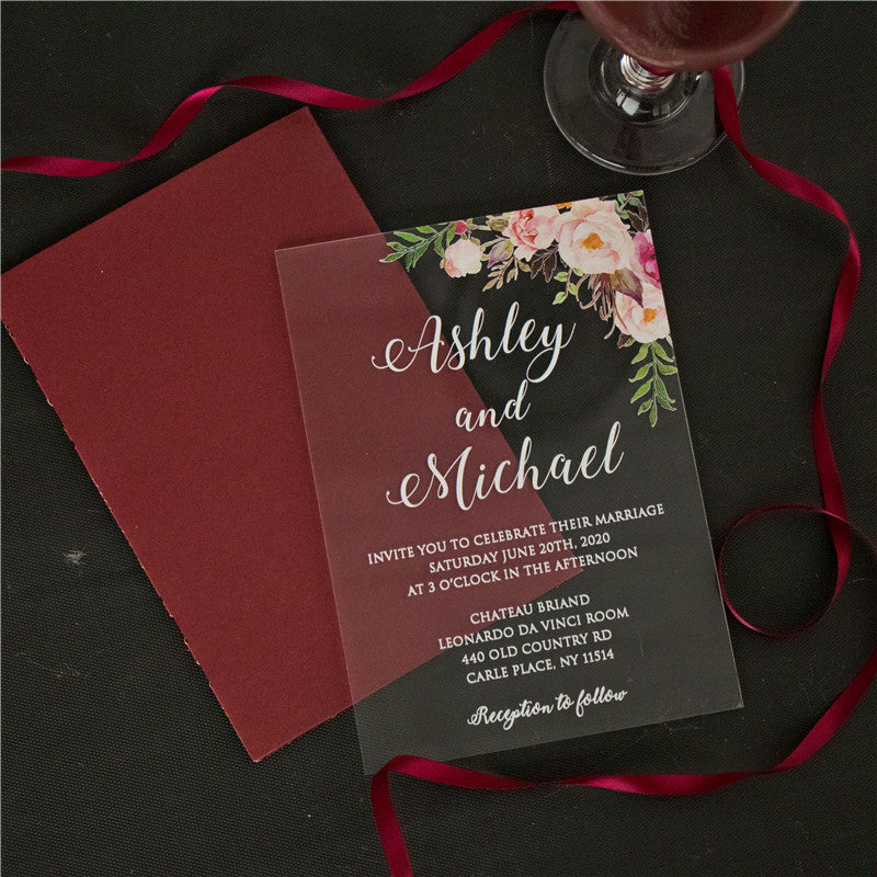 Bouquet Acrylic Invitation Suite