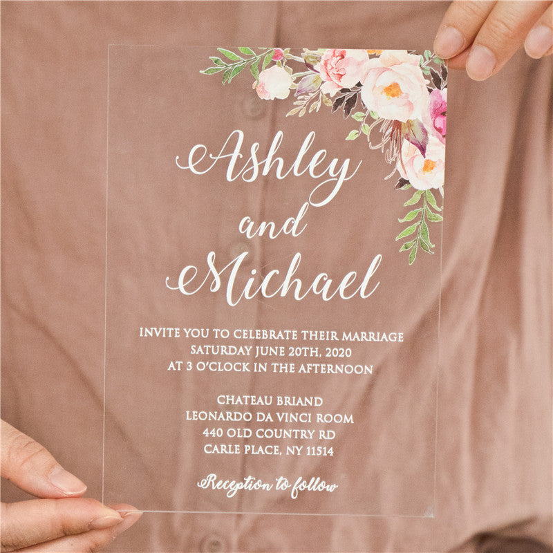 Bouquet Acrylic Invitation Suite