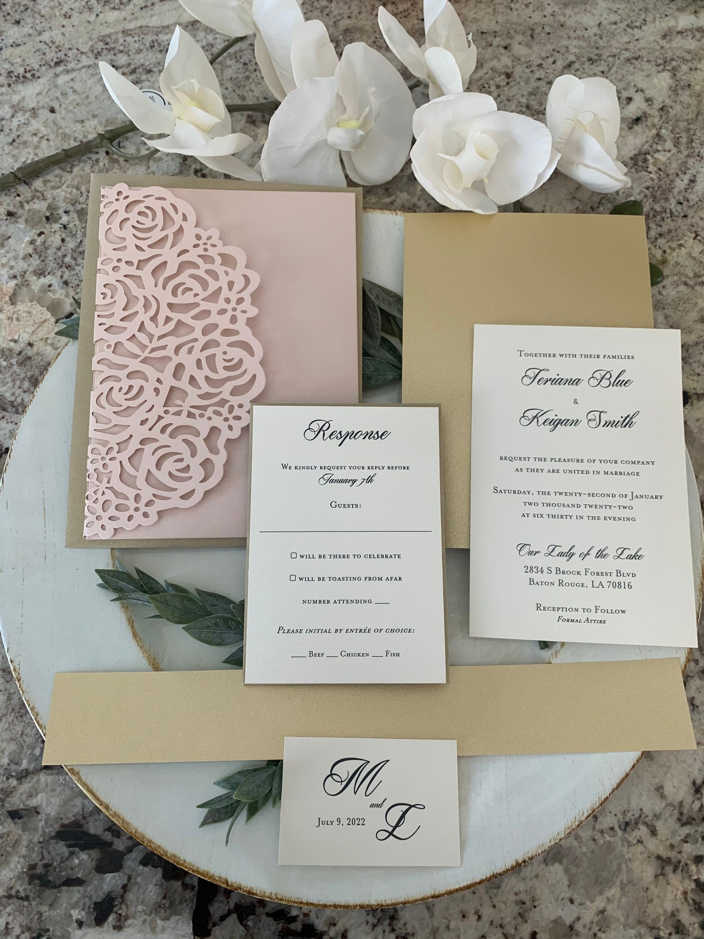 Alexi Invitation in Blush