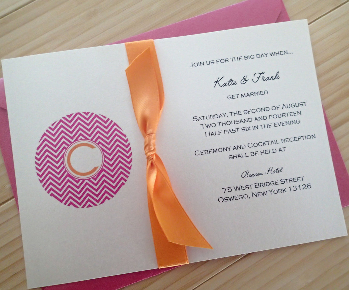 Chevron Monogram Invitation Suite