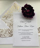 Wedding Invitation Suite, Gold Wedding Invitations with RSVP Cards, Custom Wedding Invitations, classic invitations, Rose invitations