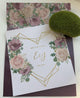 Elegant Floral Wedding Invitation, Geometric Frame Invitation, Purple, Pink, Blush, Gold, Green Invitation, Custom Invitation