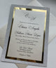 Silver Glitter Wedding Invitations Suite, Gold and Silver Wedding Invitations with RSVP Cards, Custom Wedding Invitations Gold Border