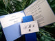 Pocket fold wedding invitation, Royal Blue wedding invitation, Modern invitation, blue wedding invitation, pocketfold