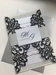 Black silver Glitter Lasercut invitation, Pocket fold laser cut invitation, DIY Wedding Invitation, Elegant wedding Invitation