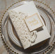 Ivory Lace Laser Cut Pocket Fold Elegant Luxury Invitation with tinch of Gold Pocket fold folder