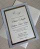 Silver Glitter Wedding Invitations Suite, Gold and Silver Wedding Invitations with RSVP Cards, Custom Wedding Invitations Gold Border