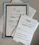 Silver Glitter Wedding Invitations Suite, Gold and Silver Wedding Invitations with RSVP Cards, Custom Wedding Invitations Gold Border