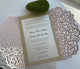 Pink Blush Gold Glitter Lasercut invitation, Pocket fold laser cut invitation, DIY Wedding Invitation, Elegant wedding Invitation