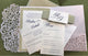 Laser Cut Wedding Invitations Ivory, Laser Cut Pocket Wedding Invitations Elegant, Ivory Wedding Invitation Sets with Belly Band Custom