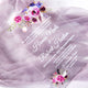 Purple plum Blush Pink Peach Vintage Peony Floral Hanging Acrylic Wedding Invitations