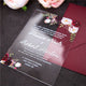 Acrylic Decadence Burgundy Floral Printed Luxury Clear Quinceanera
