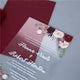 Acrylic Decadence Burgundy Floral Printed Luxury Clear Quinceanera