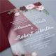 Acrylic Decadence Burgundy Floral Printed Luxury Clear Quinceanera