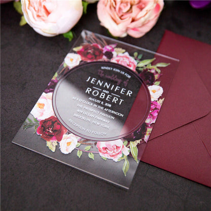Chole Floral Acrylic Invitation Suite