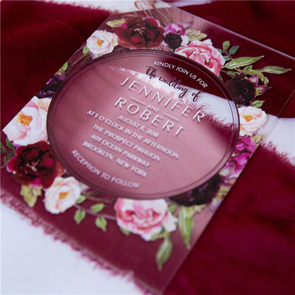 Chole Floral Acrylic Invitation Suite