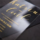 Elegant Gold Lettered Acrylic Opal Luxury Modern Custom Acrylic Wedding Invitation