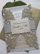 Silver Glitter Laser Cut Wedding Invitation Pocket Fold, Elegant Wedding Invitations Laser Cut Pocket Fold, Lace Wedding Invitations, Glitter Invitation