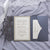 Blue Black Tropical Floral Grey Laser Cut Folder Jacket Pocket fold Elegant Invitation