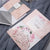 Chic simple Blush Pink and Rose Tri fold Laser Cut Pocket fold Invitation