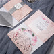 Chic Blush Rose Tri Fold Pocket fold Invitation Folder