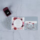 Silver Lace Tri fold Laser Cut Pocket Folder Pink Blush and Burgundy Floral Squared Invitation