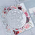 Silver Lace Tri fold Laser Cut Pocket Folder Pink Blush and Burgundy Floral Squared Invitation
