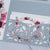 Silver Lace Tri fold Laser Cut Pocket Folder Pink Blush and Burgundy Floral Squared Invitation