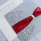 Silver Lace Pocket fold Invitation Folder