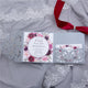 Silver Lace Tri fold Laser Cut Pocket Folder Pink Blush and Burgundy Floral Squared Invitation