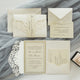 Loop Off white/Ivory Tri fold Laser Cut Pocket Folder Elegant Chic Invitation