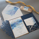 Navy blue lace tri fold pocket folder