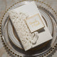 Ivory Lace Laser Cut Pocket Fold Elegant Luxury Invitation with tinch of Gold