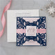 Navy Damask Square Laser Cut Folder