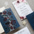 Navy Rose Flower Laser Cut Folder
