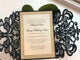 Black Gold Glitter Lasercut invitation, Pocket fold laser cut invitation, DIY Wedding Invitation, Elegant wedding Invitation