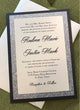 Silver Black Glitter wedding invitation, Elegant invitation, Sparkle invitation