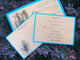 Peacock wedding invitation, gold, teal, aqua, ribbon, navy, birthday invitation, peacock invitation