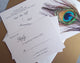 Peacock wedding invitation, teal, gold, ivory, navy wedding invitation, shower invitation, elegant wedding invitation