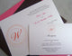 Custom Handmade Monogram Wedding Invitation: Pink, Orange, White, Ivory, Brown Wedding Invitation, Chic Invitation, Modern Wedding Invite